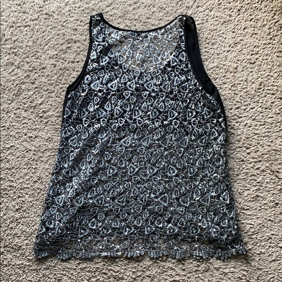 Sheer Black and Silver Sparkle Tank Top - Picture 2 of 6